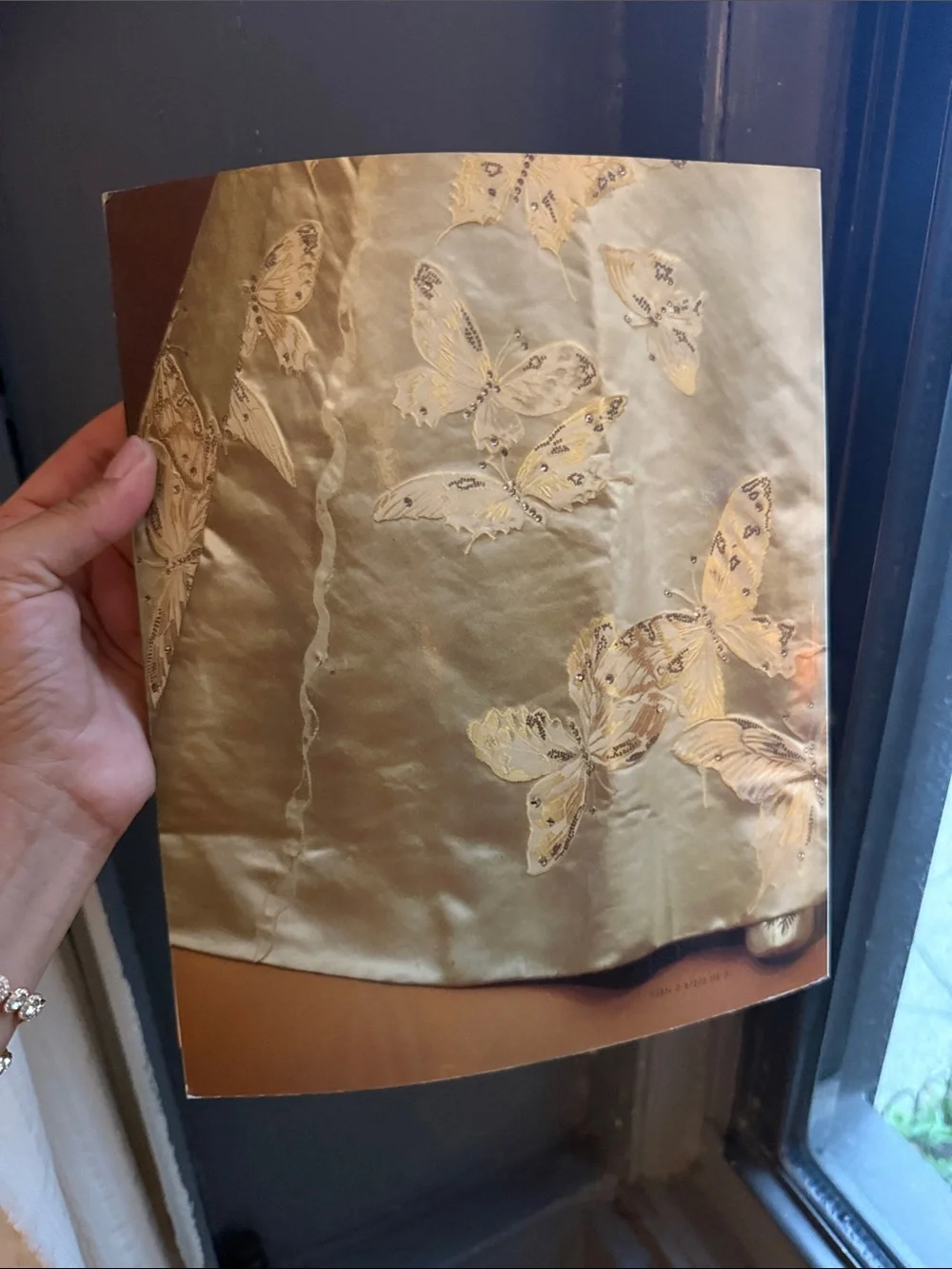 The Opulent Era: Women's Gold Floral Evening Dress Book Cover